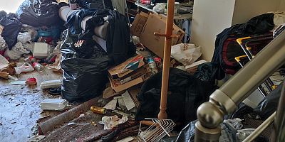 Nilüfer’deki Bir evden 8 ton çöp çıktı